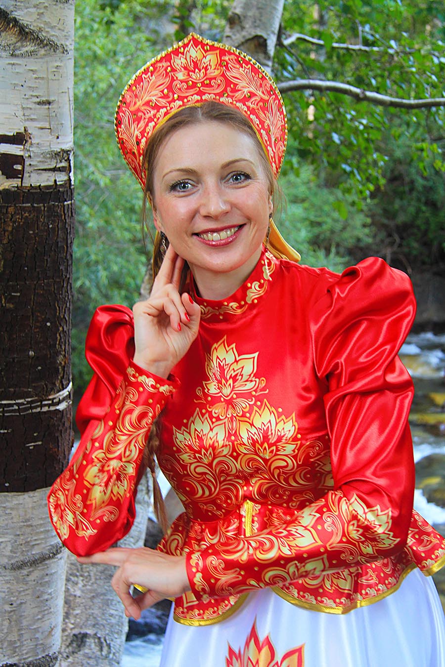 Women in Slavic costumes in Majuro