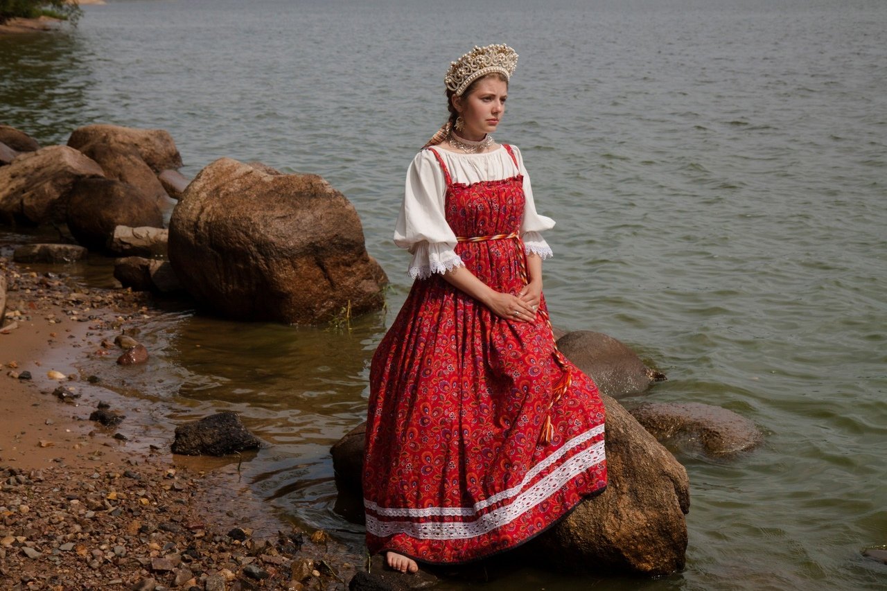 Women in Slavic costumes in Majuro